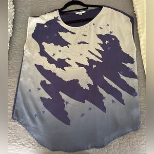 Cabi sz M silk purple gray celestial moon star top